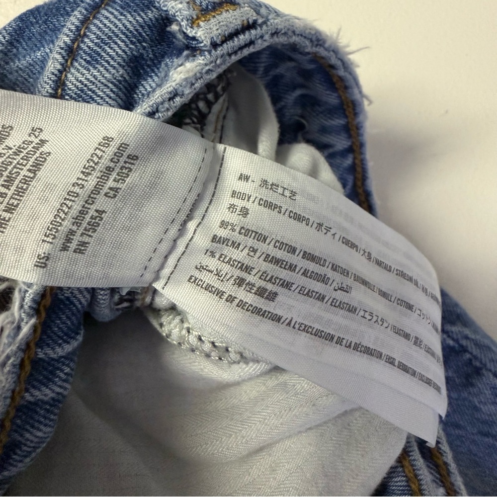 Abercrombie & Fitch The Dad Jeans Curve Love High Rise Size 25 0 Short loose - Picture 6 of 10